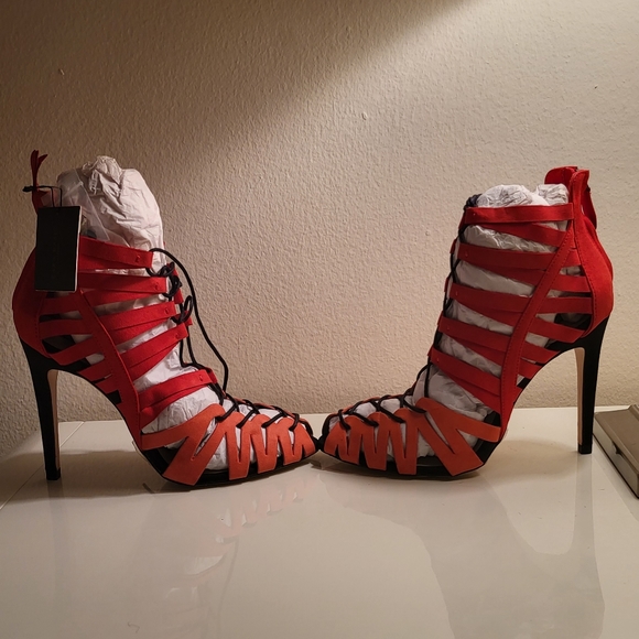Zara heel sandals lacets size 9 - Picture 2 of 8